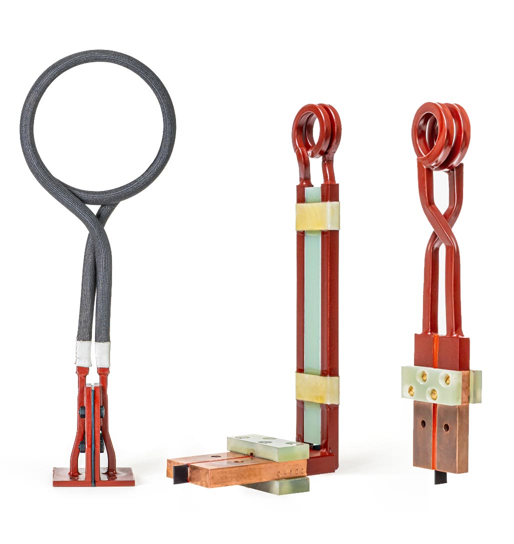 Photo showing custom manufactured induction coils